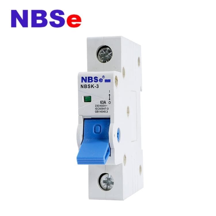 NBSK-3 Double Pole Isolating Switch 50/60Hz Pin Type DIN Rail Mounting IP20