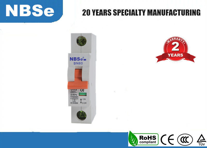 NBSe BN60 Micro Circuit Breaker , Industrial Circuit Breaker Up To 63A 10KA